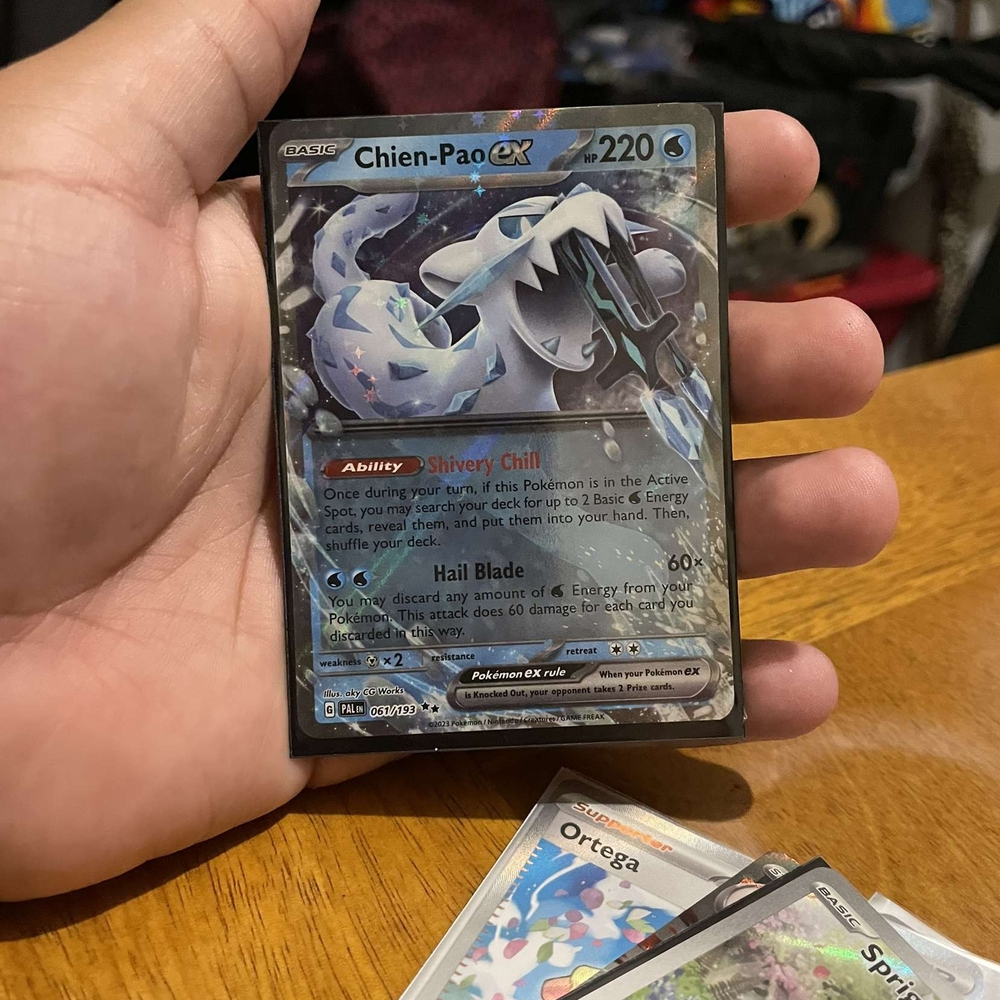 Pokemon Chien-Pao EX Trading Card - Blue and Silver